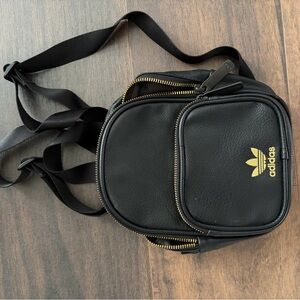 Adidas Black and Gold Mini Backpack